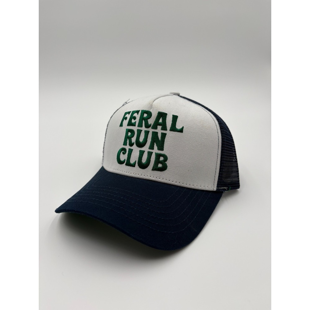 Fleet Feet Nashville Feral Run Club Trucker Hat Mens Navy White Snapback Cap